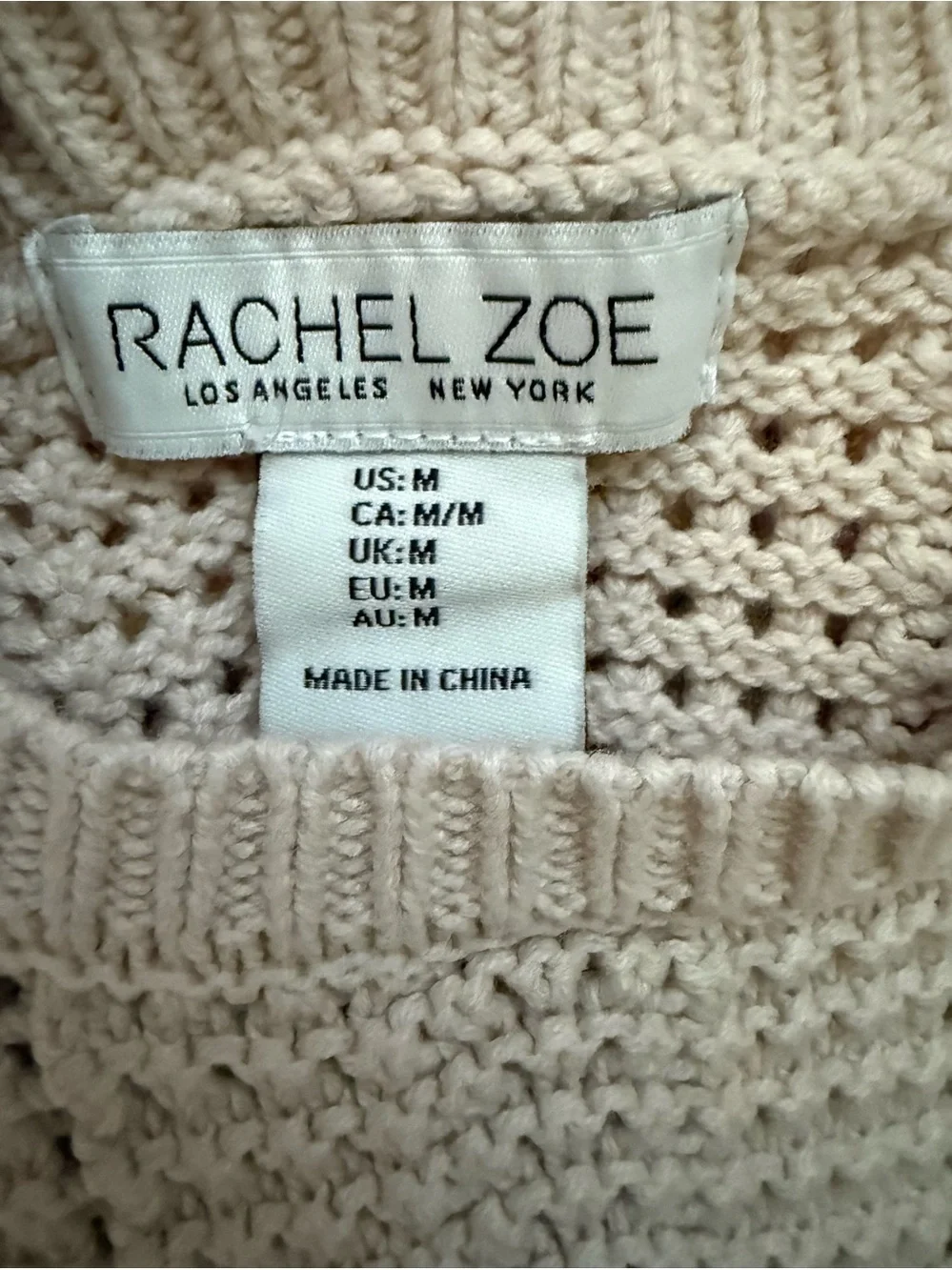 Rachel Zoe Cotton-Blend Open-Knit Sweater Top and Skirt Set Sz M - Picture 14 of 15